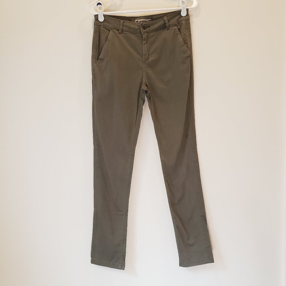 Federation Stretch Skinny Green Khaki Pants Juniors Size 14